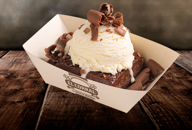 Brownie con helado